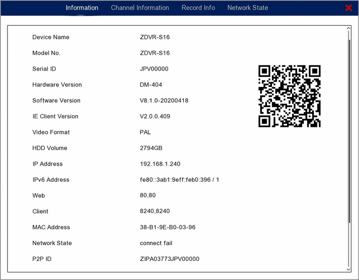 Viewing The P2P ID On A Zip DVR Or NVR