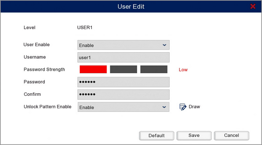 Setting Usernames And Passwords In The System Menu On A Zip DVR Or NVR