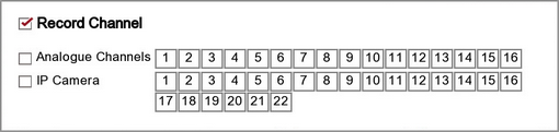 Setting Up Channel Recording For Motion Detection In The Motion Sub-menu On A Zip DVR Or NVR